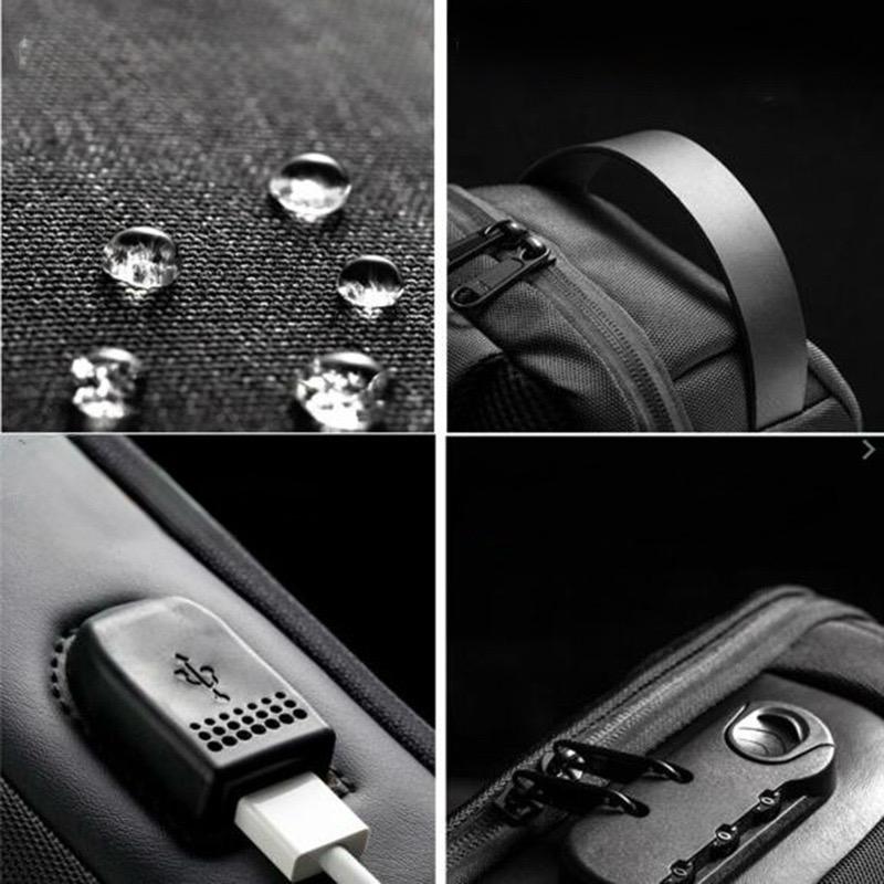 Waterproof USB Anti-Theft Crossbody Bag